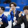 13.02.2026. Олимпийские игры 2026 года, фигурное катание: призёры в мужском одиночном катании японец Юма Кагияма (серебро), казахстанец Михаил Шайдоров (золото) и японец Шун Сато (бронза) 13.02.2026. Олимпийские игры 2026 года, фигурное катание: призёры в мужском одиночном катании японец Юма Кагияма (серебро), казахстанец Михаил Шайдоров (золото) и японец Шун Сато (бронза)
